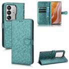 For ZTE Axon 40 Ultra Honeycomb Dot Texture Leather Phone Case(Green) - 1