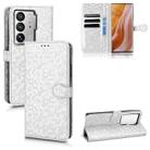 For ZTE Axon 40 Ultra Honeycomb Dot Texture Leather Phone Case(Silver) - 1