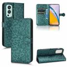 For OnePlus Nord 2 5G Honeycomb Dot Texture Leather Phone Case(Green) - 1