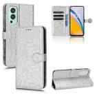 For OnePlus Nord 2 5G Honeycomb Dot Texture Leather Phone Case(Silver) - 1