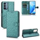 For OnePlus Nord N200 5G Honeycomb Dot Texture Leather Phone Case(Green) - 1