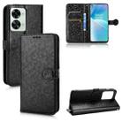 For OnePlus Nord 2T 5G Honeycomb Dot Texture Leather Phone Case(Black) - 1