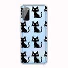 For Galaxy A41 Shockproof Painted Transparent TPU Protective Case(Black Cats) - 1