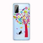 For Galaxy A41 Shockproof Painted Transparent TPU Protective Case(Tree and Cat) - 1