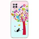 For Huawei P40 Lite Shockproof Painted Transparent TPU Protective Case(Tree and Cat) - 1