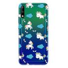 For Huawei P40 Lite E Shockproof Painted Transparent TPU Protective Case(Clound Horse) - 1