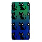 For Huawei P40 Lite E Shockproof Painted Transparent TPU Protective Case(Black Cats) - 1