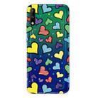 For Huawei P40 Lite E Shockproof Painted Transparent TPU Protective Case(Hearts) - 1