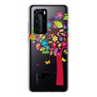 For Huawei P40 Pro Shockproof Painted Transparent TPU Protective Case(Tree and Cat) - 1