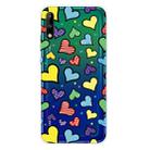 For Huawei Enjoy 10 Shockproof Painted Transparent TPU Protective Case(Hearts) - 1