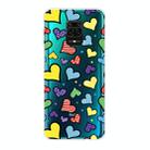 For Xiaomi Redmi Note 9S Shockproof Painted Transparent TPU Protective Case(Hearts) - 1