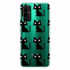 For Huawei Honor 30 Shockproof Painted Transparent TPU Protective Case(Black Cats) - 1