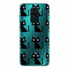For Xiaomi Redmi Note 9 Shockproof Painted Transparent TPU Protective Case(Black Cats) - 1