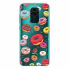 For Xiaomi Redmi Note 9 Shockproof Painted Transparent TPU Protective Case(Donuts) - 1