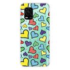 For Xiaomi Mi 10 Lite 5G Shockproof Painted Transparent TPU Protective Case(Hearts) - 1