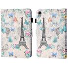 For iPad 10th Gen 10.9 2022 Coloured Drawing Stitching Smart Leather Tablet Case(Tower and Butterflies) - 1