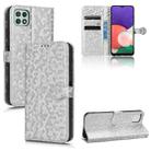 For Samsung Galaxy A22 5G Honeycomb Dot Texture Leather Phone Case(Silver) - 1