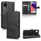 For Samsung Galaxy A22 5G JP SC-56B Honeycomb Dot Texture Leather Phone Case(Black) - 1