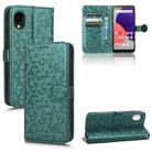 For Samsung Galaxy A22 5G JP SC-56B Honeycomb Dot Texture Leather Phone Case(Green) - 1