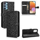 For Samsung Galaxy A32 4G EU Version Honeycomb Dot Texture Leather Phone Case(Black) - 1