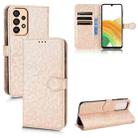 For Samsung Galaxy A33 5G Honeycomb Dot Texture Leather Phone Case(Gold) - 1