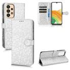 For Samsung Galaxy A33 5G Honeycomb Dot Texture Leather Phone Case(Silver) - 1