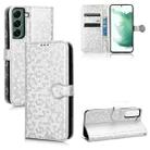 For Samsung Galaxy S21 5G Honeycomb Dot Texture Leather Phone Case(Silver) - 1