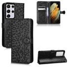 For Samsung Galaxy S21 Ultra 5G Honeycomb Dot Texture Leather Phone Case(Black) - 1
