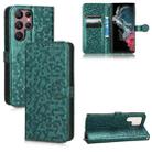 For Samsung Galaxy S22 Ultra 5G Honeycomb Dot Texture Leather Phone Case(Green) - 1