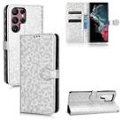 For Samsung Galaxy S22 Ultra 5G Honeycomb Dot Texture Leather Phone Case(Silver) - 1