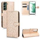 For Samsung Galaxy S22+ 5G Honeycomb Dot Texture Leather Phone Case(Gold) - 1