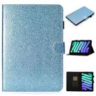 For iPad 10th Gen 10.9 2022 Glossy Glitter Powder Horizontal Flip Leather Tablet Case(Blue) - 1