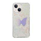For iPhone 13 Color Painted Mirror Phone Case(Purple Butterfly) - 1