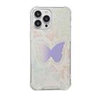 For iPhone 13 Pro Color Painted Mirror Phone Case(Purple Butterfly) - 1