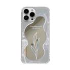 For iPhone 13 Pro Color Painted Mirror Phone Case(Leaf) - 1