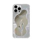 For iPhone 13 Pro Max Color Painted Mirror Phone Case(Leaf) - 1