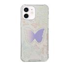 For iPhone 12 mini Color Painted Mirror Phone Case(Purple Butterfly) - 1