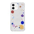 For iPhone 12 Color Painted Mirror Phone Case(Colorful Starry Sky) - 1