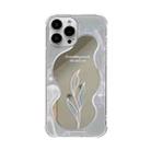 For iPhone 12 Pro Max Color Painted Mirror Phone Case(Leaf) - 1
