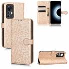 For Xiaomi 12T / Redmi K50 Ultra Honeycomb Dot Texture Leather Phone Case(Gold) - 1