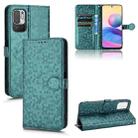 For Xiaomi Redmi Note 10 5G Honeycomb Dot Texture Leather Phone Case(Green) - 1