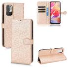 For Xiaomi Redmi Note 10 JE Honeycomb Dot Texture Leather Phone Case(Gold) - 1