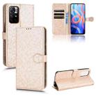 For Xiaomi Redmi Note 11 5G Honeycomb Dot Texture Leather Phone Case(Gold) - 1