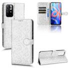 For Xiaomi Redmi Note 11 5G Honeycomb Dot Texture Leather Phone Case(Silver) - 1