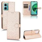 For Xiaomi Redmi Note 11E Honeycomb Dot Texture Leather Phone Case(Gold) - 1