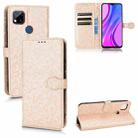 For Xiaomi Redmi 10A / 9C Honeycomb Dot Texture Leather Phone Case(Gold) - 1