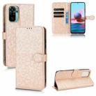 For Xiaomi Redmi Note 10 4G / 10S Honeycomb Dot Texture Leather Phone Case(Gold) - 1