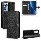 For Xiaomi 12 Pro / 12S Pro Honeycomb Dot Texture Leather Phone Case(Black) - 1