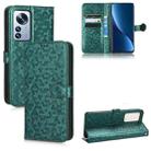 For Xiaomi 12 Pro / 12S Pro Honeycomb Dot Texture Leather Phone Case(Green) - 1