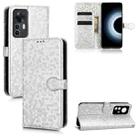 For Xiaomi 12T Pro Honeycomb Dot Texture Leather Phone Case(Silver) - 1